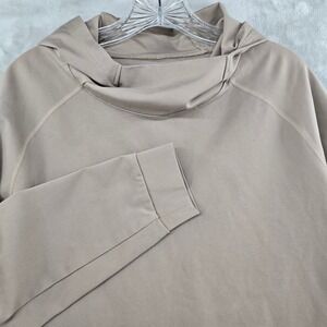 BYLT Premium Basics Hoodie Mens Medium Tan Taupe Scuba Pullover Sweatshirt
